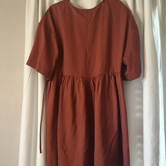 SOLD :: ASOS Terracotta Linen Wrap Dress - Picture 10 of 11
